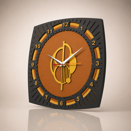 Rounded Square Clock Grey 4