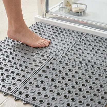 Bathroom safety mat for elderly and children with textured surface