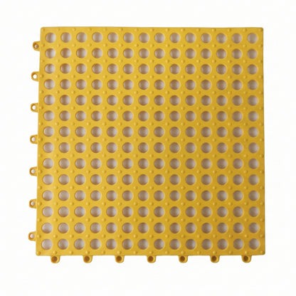 Easy-to-clean non slip shower floor mat with drainage in yellow