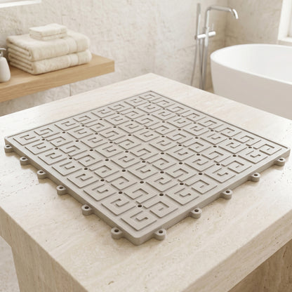 Safe and slip-resistant bathroom floor mat with drainage holes