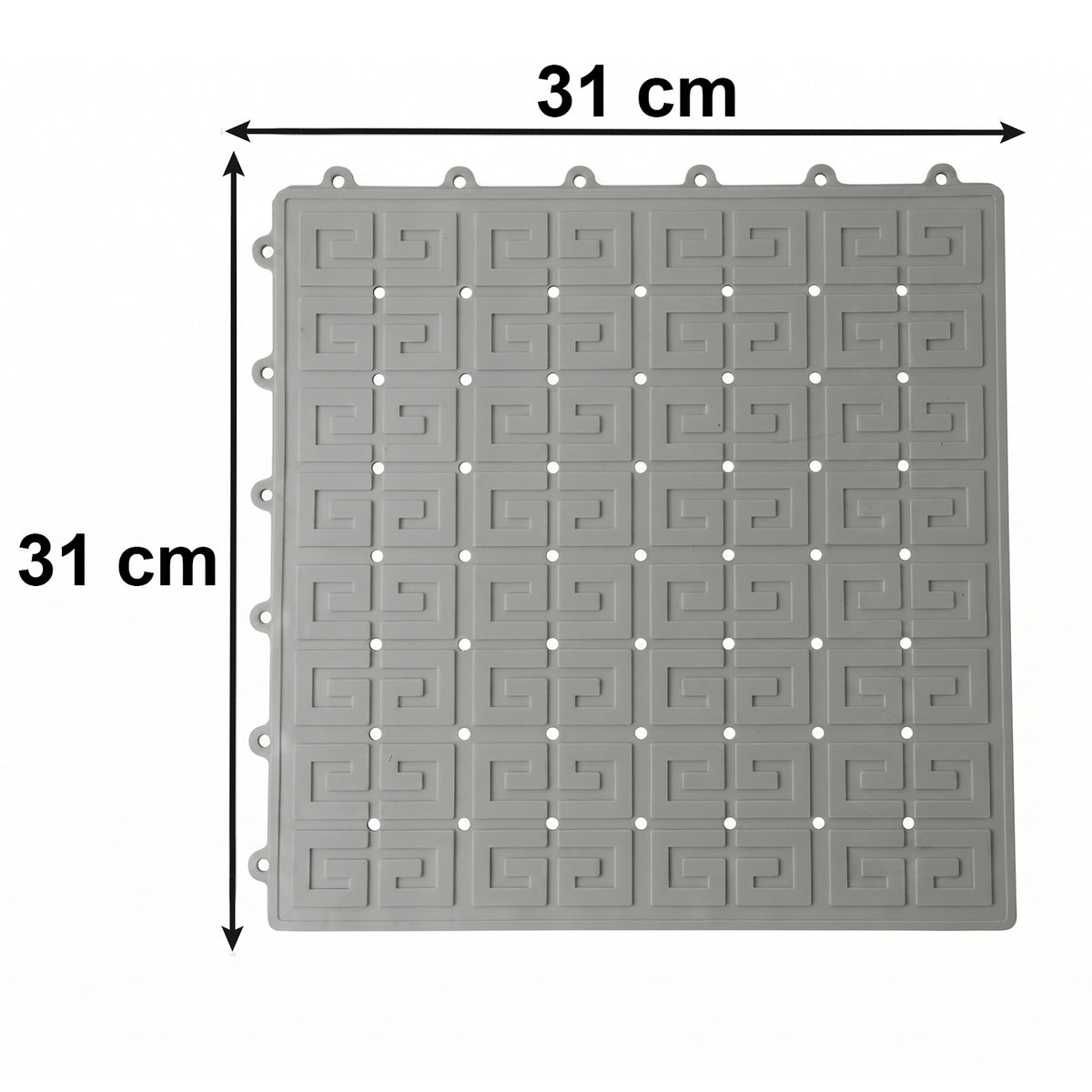 Versatile interlocking mats for wet area safety in bathrooms and gyms