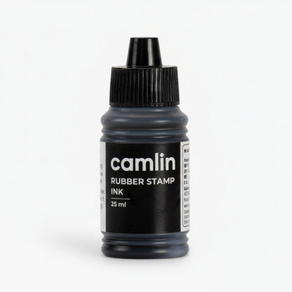 Camlin Rubber Stamp Ink Black – 25 ml Bottle for Clear & Sharp Impressions