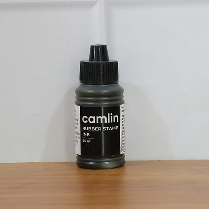 Camlin Rubber Stamp Ink Black – 25 ml Bottle for Clear & Sharp Impressions