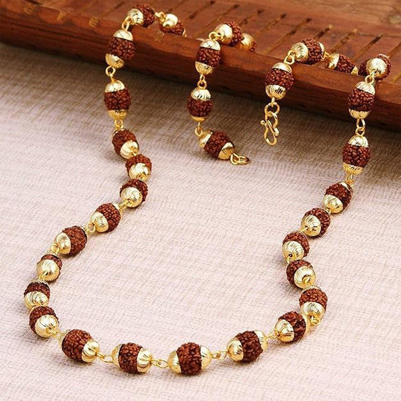 Rudraksha Bead Mala Necklace for Spiritual Daily Wear
