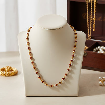 Rudraksha Bead Mala Necklace for Spiritual Daily Wear