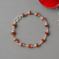 Rudraksha Bead Bracelet – Silver Finish for Spiritual Daily Wear