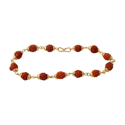 Gold Finish Rudraksha Bead Bracelet for Spiritual Daily Wear