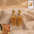 Golden Chain Tassel Jhumka Earrings – Elegant Party Wear Accessory