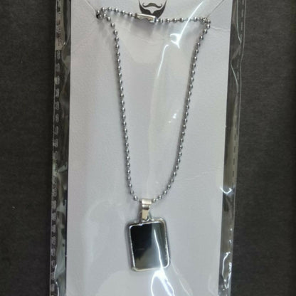Stylish Black Onyx Rectangular Pendant Necklace Minimal Chain Jewelry