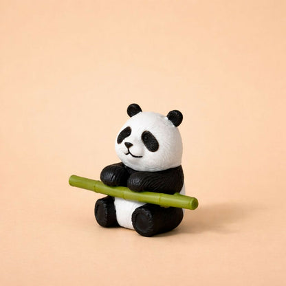 Cute Panda Sitting with Bamboo poly-resin Showpiece | Mini Panda Home Decor Figurine