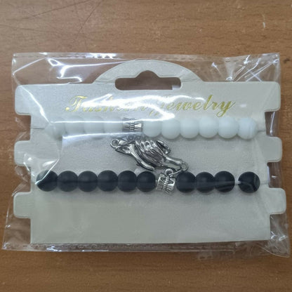 Trendy Couple Hand Bracelet styled with casual outfit