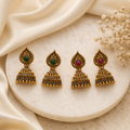 Jhumka Earrings – Elegant Traditional Gold Plated Design
