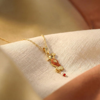 Traditional Bird Design Pendant Necklace with Chain for Women