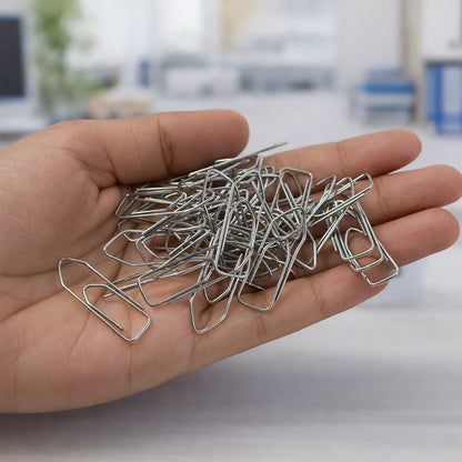 Nickel Plated Paper Clips Strong Metal Wire Clips for Office, School and Home Use (70 Pcs)