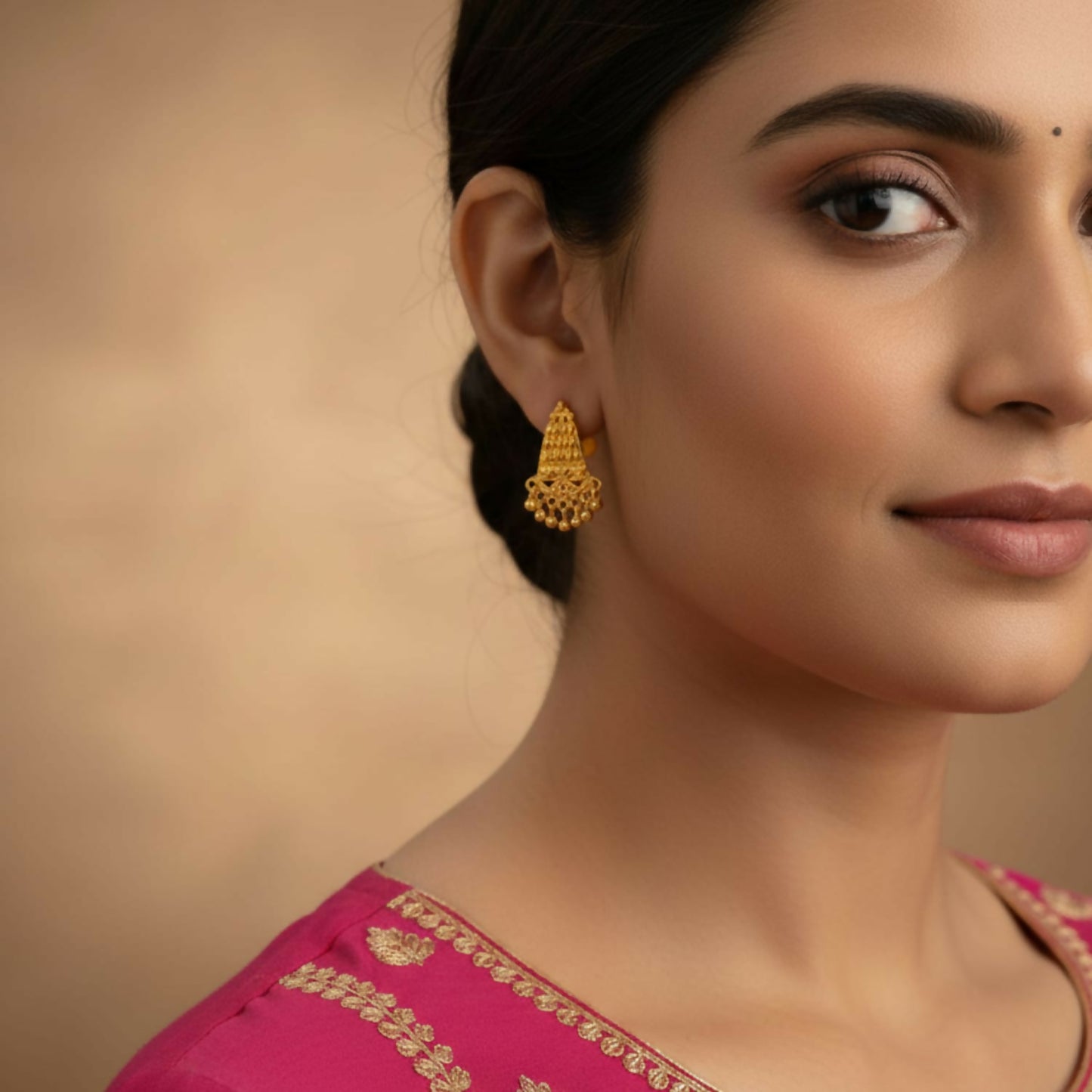 Designer Traditional Gold Tone Jhumka | Stylish Jewellery