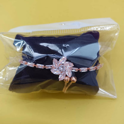 Rose Gold Plated Ad Stone Adjustable Bracelet