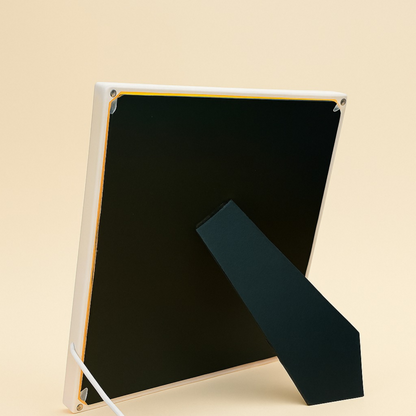 Romantic Heart-Shape LED Photo Frame for Couples | Warm Light Illuminated Wedding & Anniversary Picture Frame with Ring Motif and Floral Design | USB Powered Tabletop Love Night Lamp for Bedroom & Home Decor