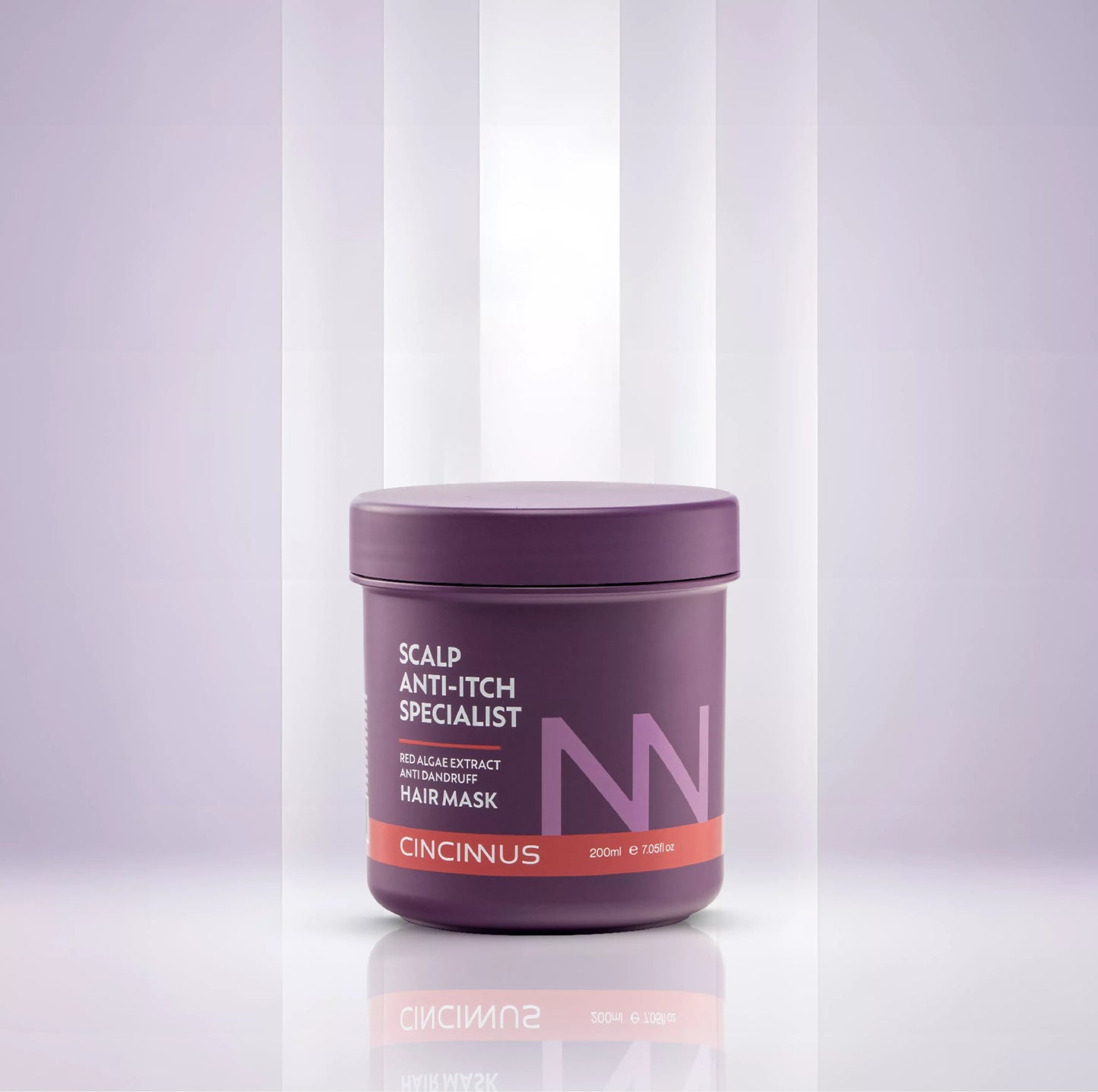 Red algae extract hair mask in a jar, designed to nourish and calm the scalp