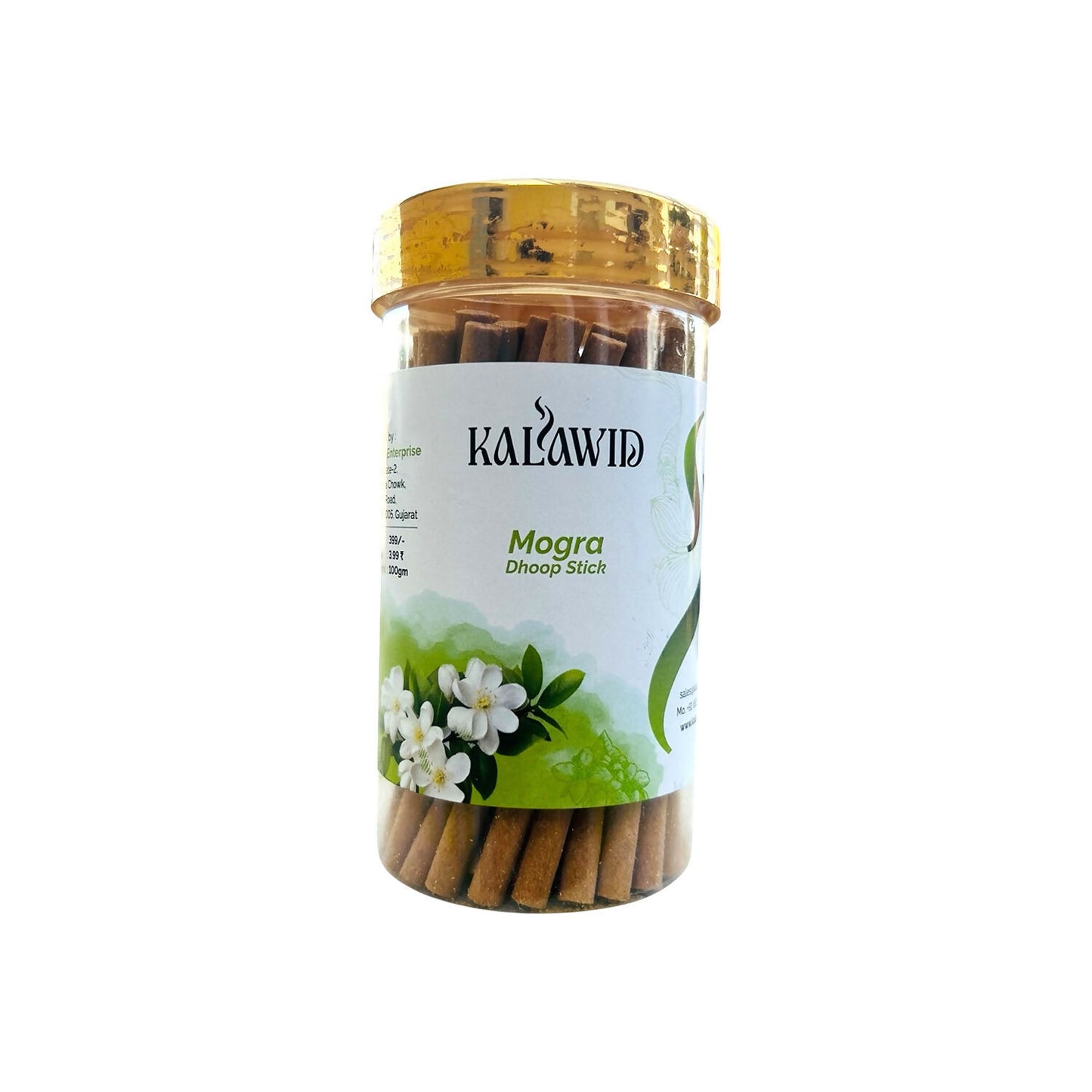 Mogra Dhoop Sticks Jar for Fresh Floral Fragrance & Daily Spiritual Use (100 Gm)