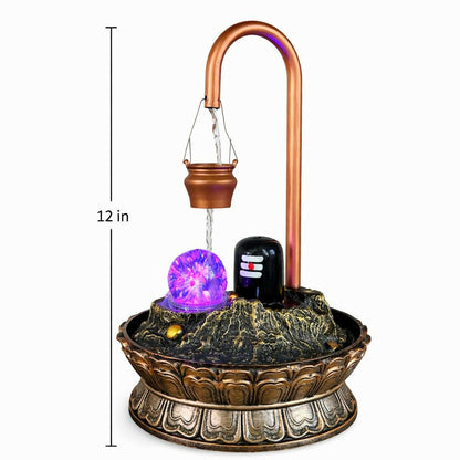 Shivling fountain displayed in meditation corner setting