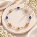 Rose Gold Tone Round Shape Evil Eye Adjustable Bracelet for Women