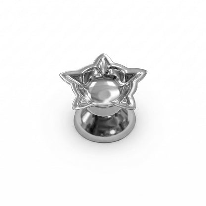 Silver Star-Shaped Oil Diya Lamp for Pooja, Festivals & Home Decoration