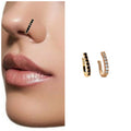 Gold Plated Dual Gem Huggie Earrings – Clear & Black CZ Pair