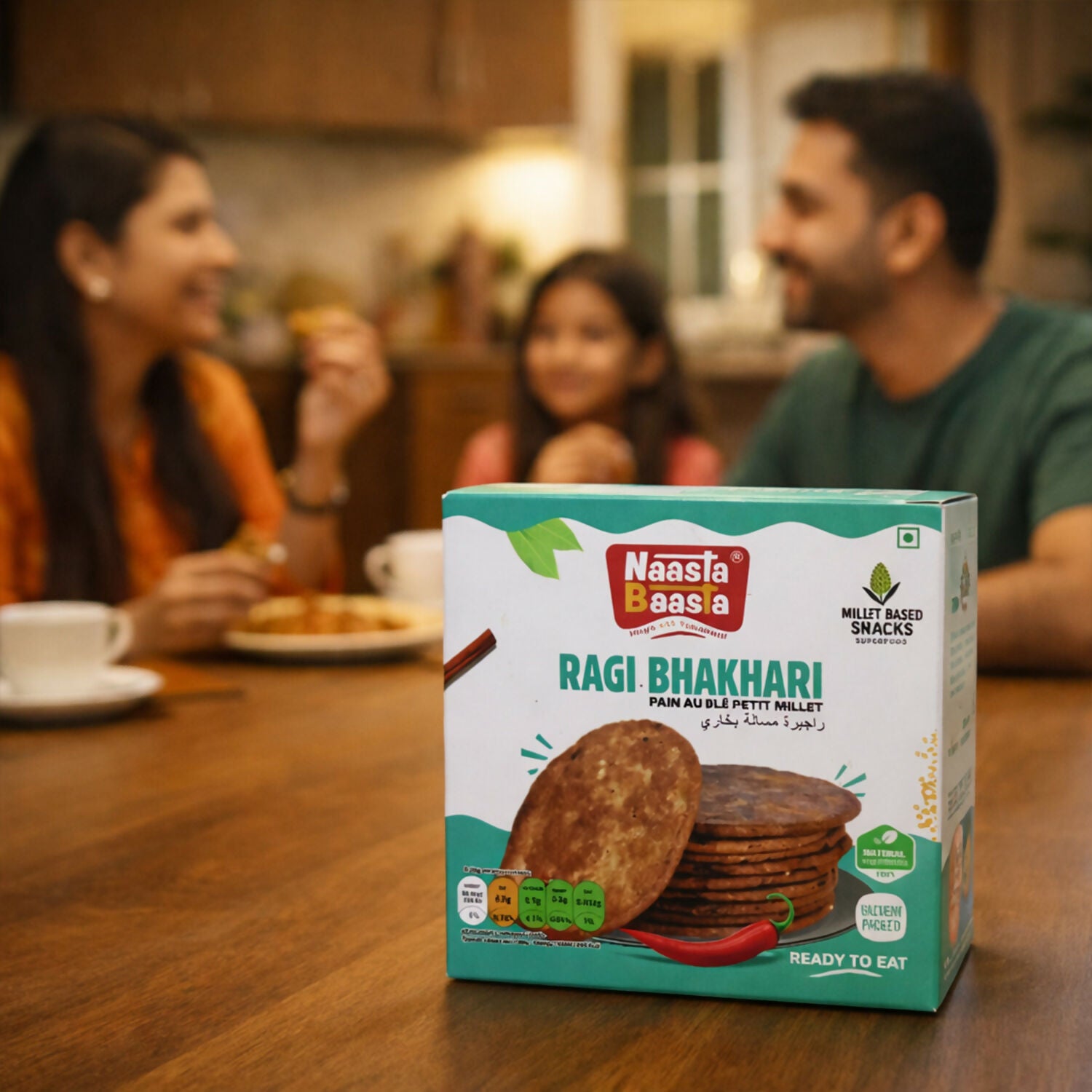 Naasta Baasta Ragi Bhakhari - Crispy Millet Based Ready to Eat Healthy Snack (200gm)