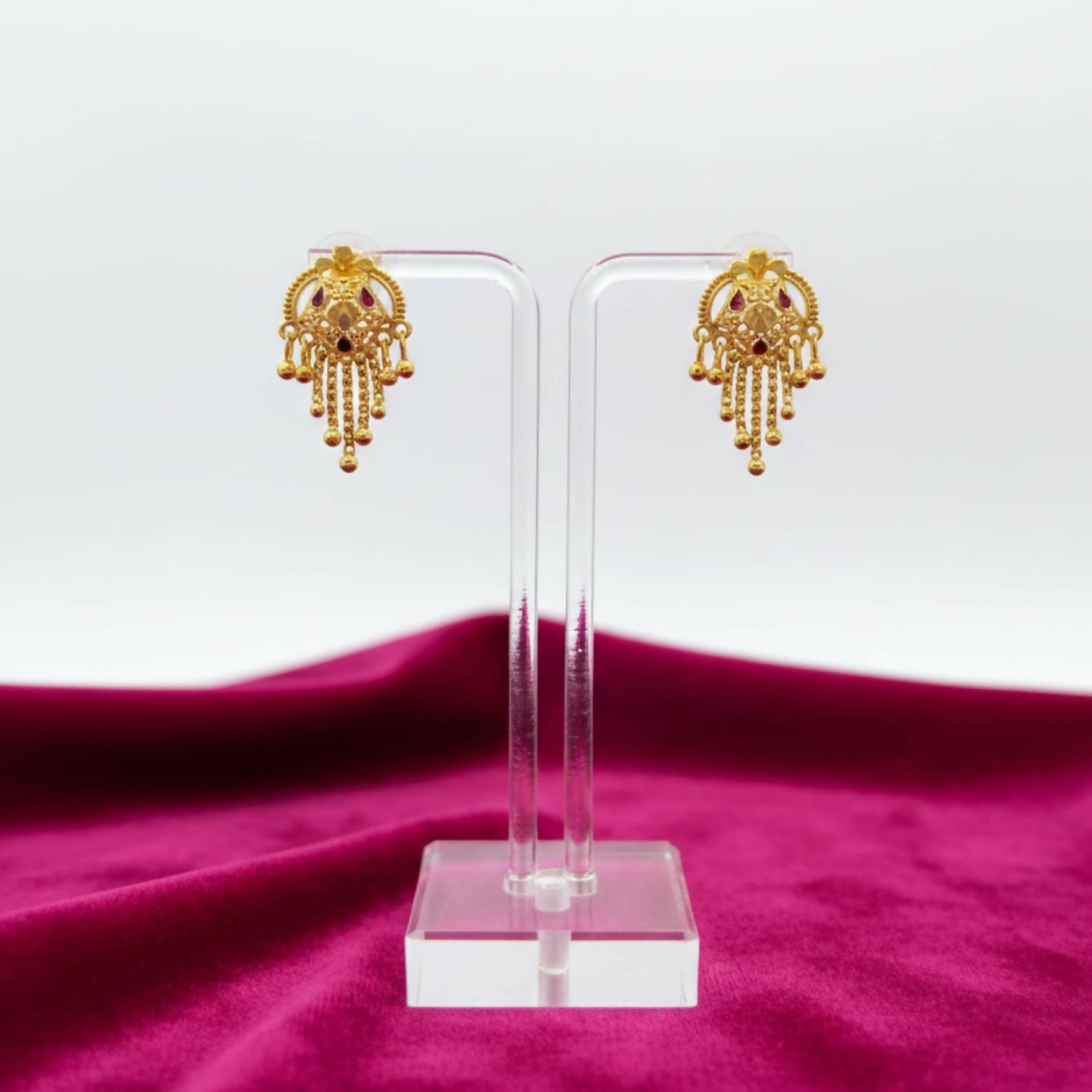 5 Line Side Latkan Golden Earrings for Women & Girls – Fancy Traditional Mina Gift