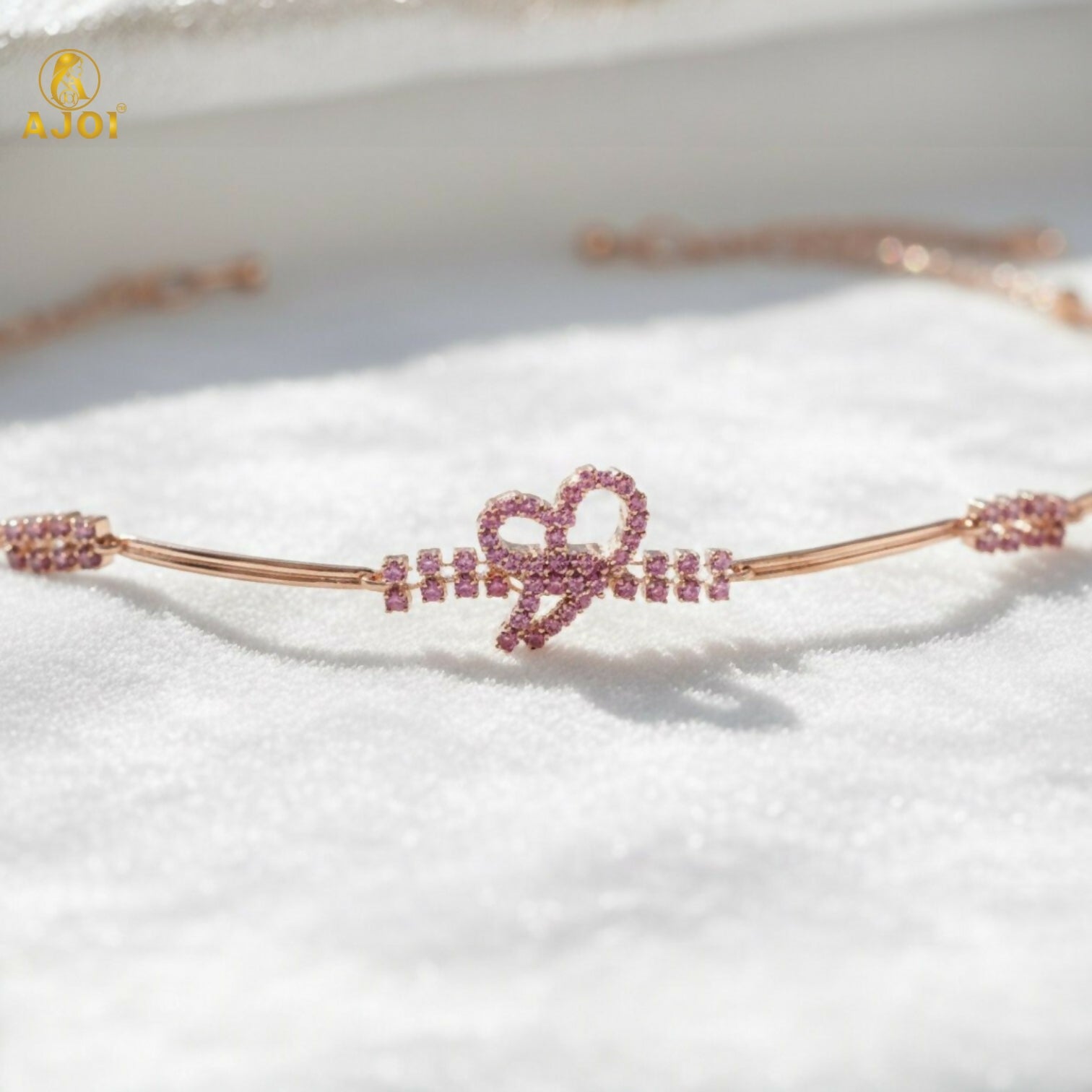 Premium Rose Gold Plated Heart & Infinity Crystal Bracelet for Women