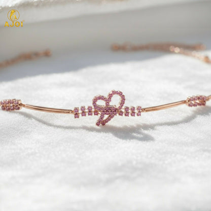 Premium Rose Gold Plated Heart & Infinity Crystal Bracelet for Women