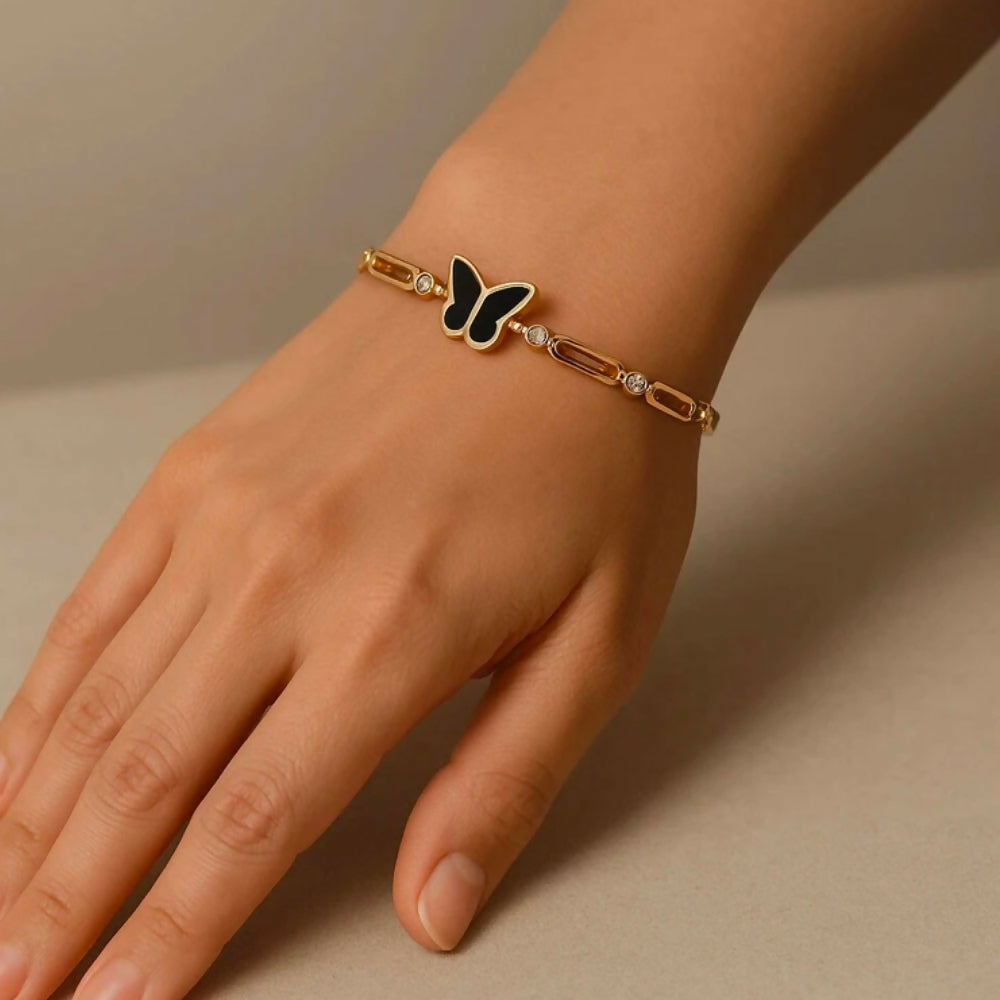 Stainless Steel Gold Plated Kada Bracelet For Girls And Women