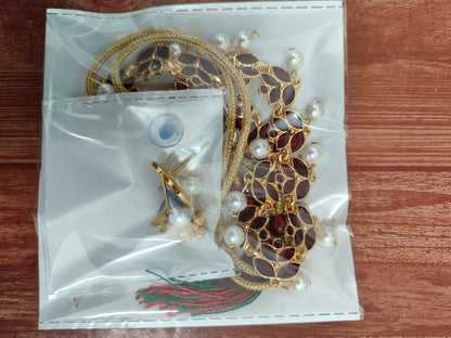 Romantic Rose Gold Ruby Red Crystal Heart Choker Set