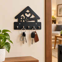Home Design Wall Mounted Key Holder with 5 Hooks Decorative Organizer for Entrance
