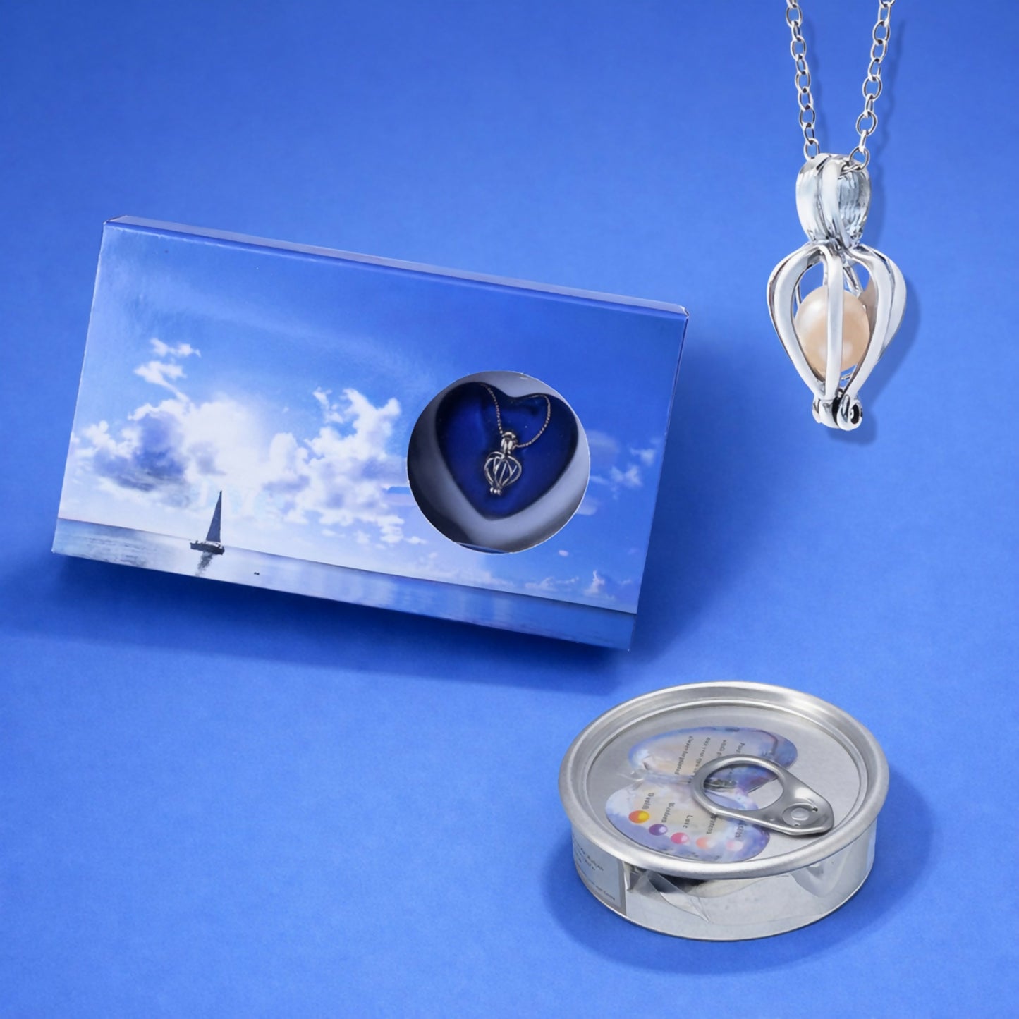 Love Pearl Necklace & Pendant Gift Set with Oyster Can Surprise