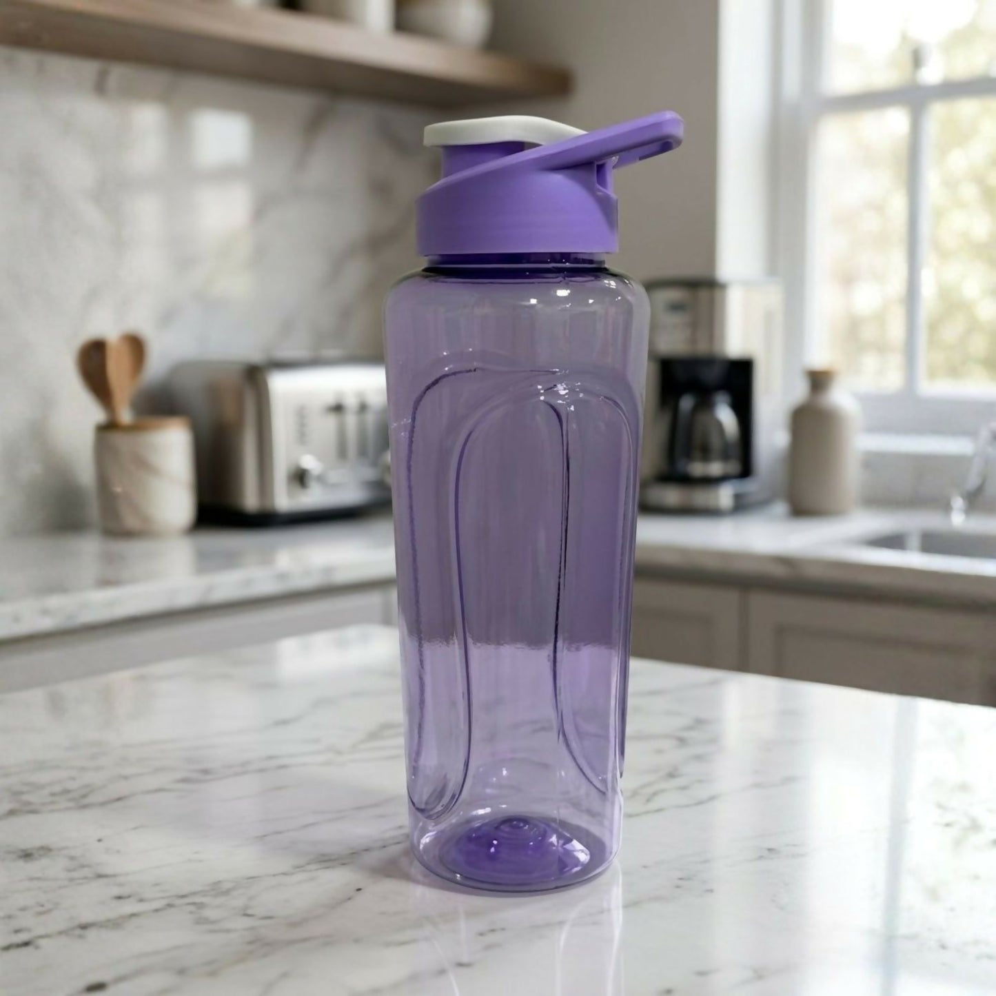 Gym Water Bottle with Flip Lid Multi Color Leakproof Sports Bottle (1 Litre)