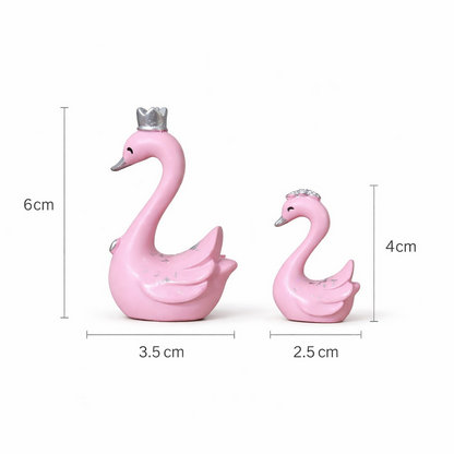 Royal Pink Swan Couple Decorative Showpiece – Romantic Home & Gift Decor