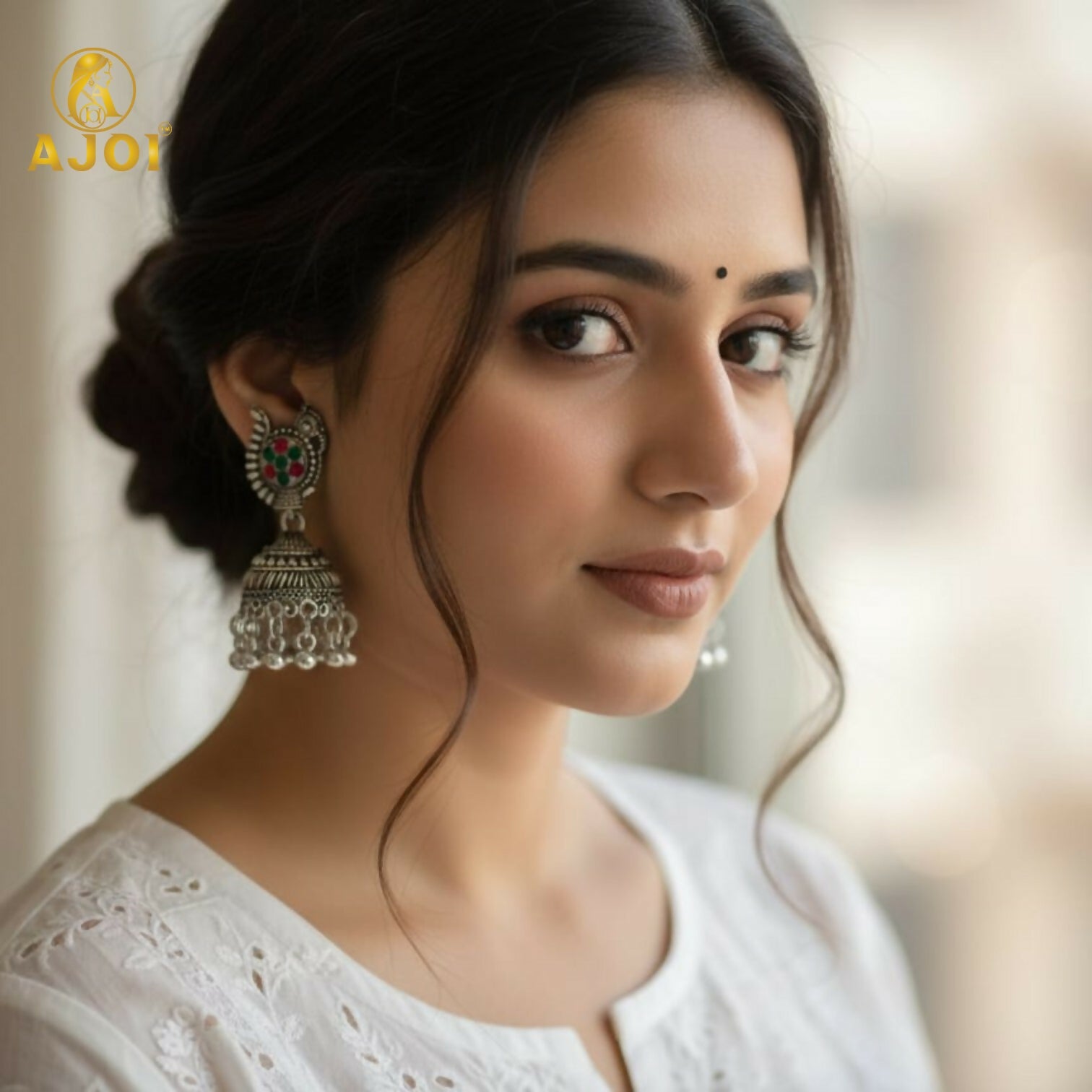 Oxidised Silver Traditional Jhumka Earrings Combo Set (4 Pairs) for Women & Girls