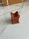 Terracotta Clay Chulha Diya with Om Symbol for Puja Decor