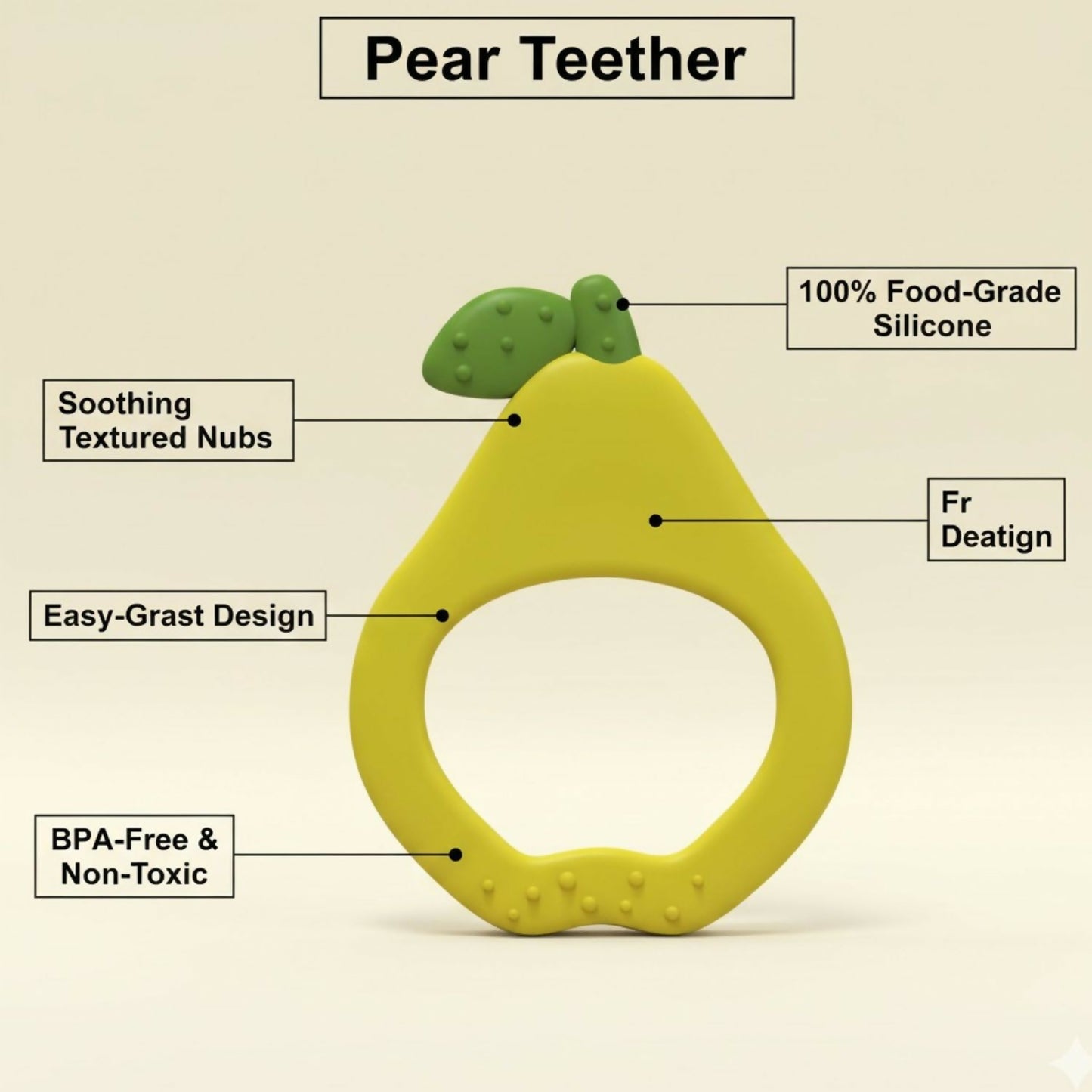 Guava shaped silicone baby teether