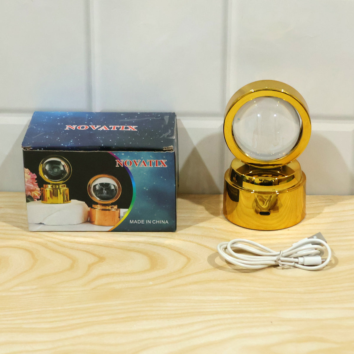 Bajrang Bali 3D Crystal Ball Night Light – Soothing LED Glow
