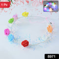 LED Flower Crown Headband – Multicolor Light-Up Roses