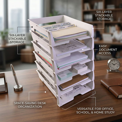 Khyati multi-layer desk organizer viewed from front