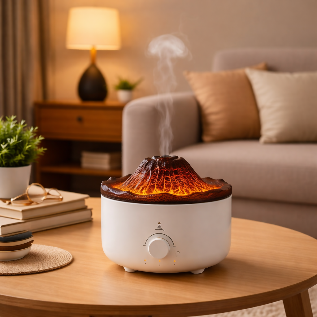 Flame Effect Ultrasonic Humidifier Volcano Aroma Diffuser