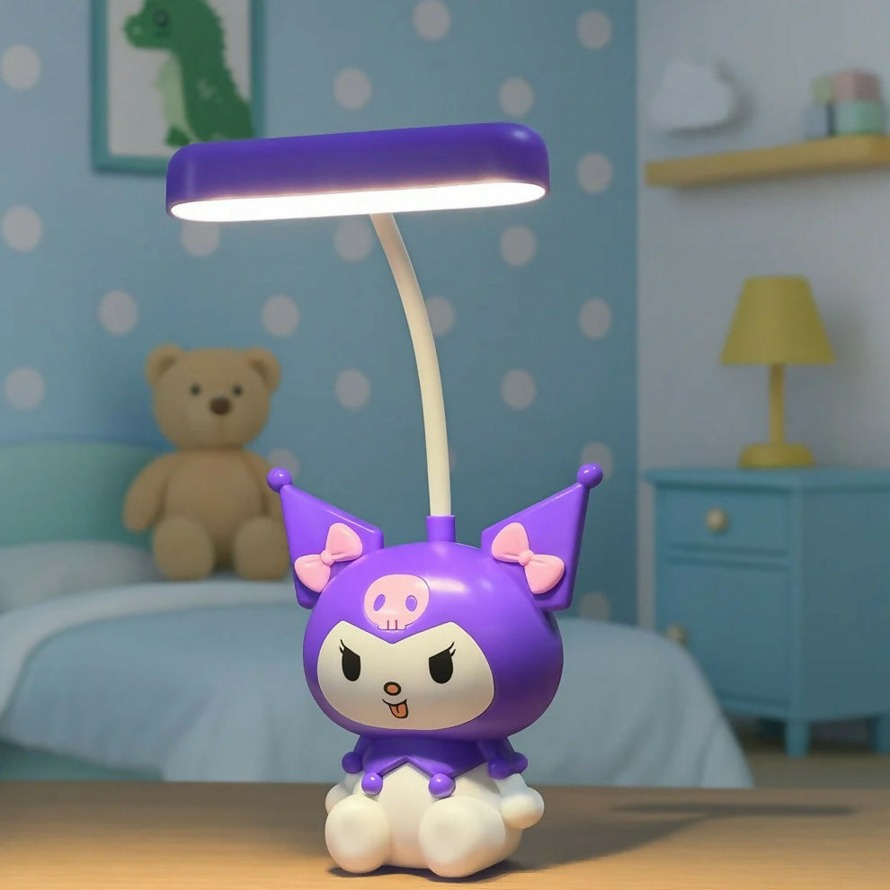 Side view of lightweight kids desk lamp with soft LED light