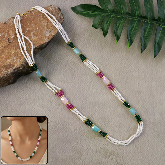 Stylish Handmade Multicolor Beaded Mala Necklace for Women Elegant Wear
