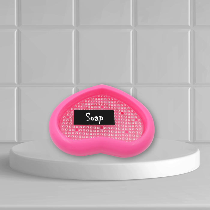 Bathroom Accessories Plastic Soap Case / Soap Dish / Soap Stand, Plastic Soap Case Soap Holder Soap Dish For Bathroom Kitchen Sink (Oval / Heart Shape Soap case / 1 pc )