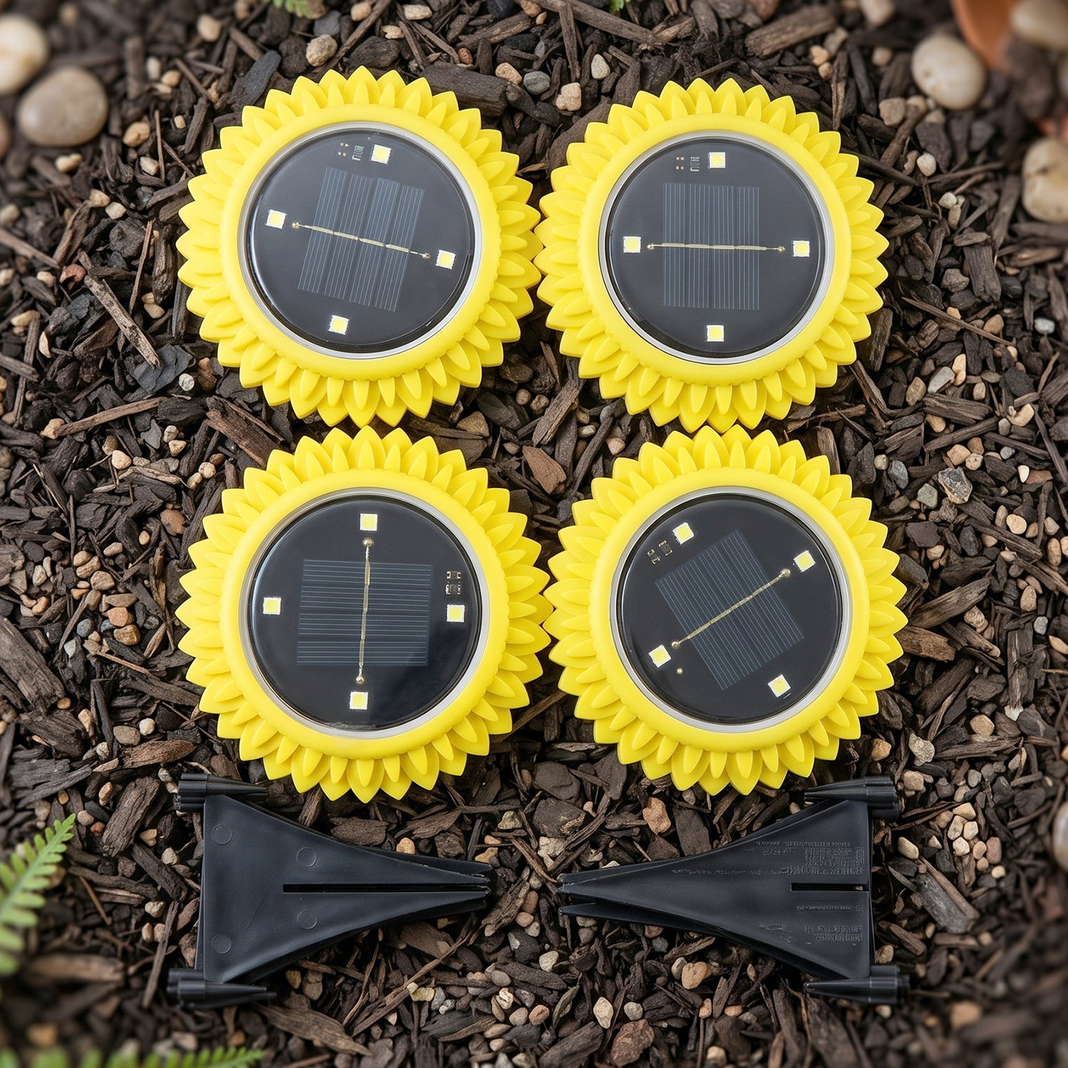 Garden Solar Light 4 Pc Sunflower Waterproof LED Pathway Stake Light (4 Pc Set)