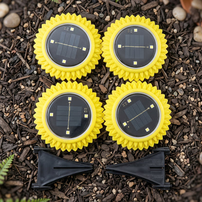 Garden Solar Light 4 Pc Sunflower Waterproof LED Pathway Stake Light (4 Pc Set)