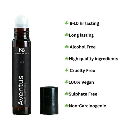 Aventus luxury attar roll on being applied to pulse point